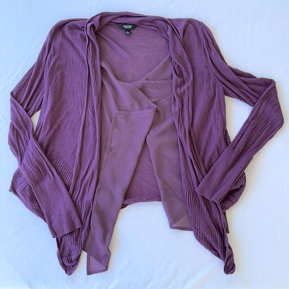 Simply Vera by Vera Wang Layered Cardigan Size L